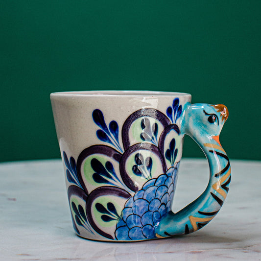 Pavo real coffee mug