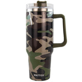 Camo Print Tumbler Cup with straw