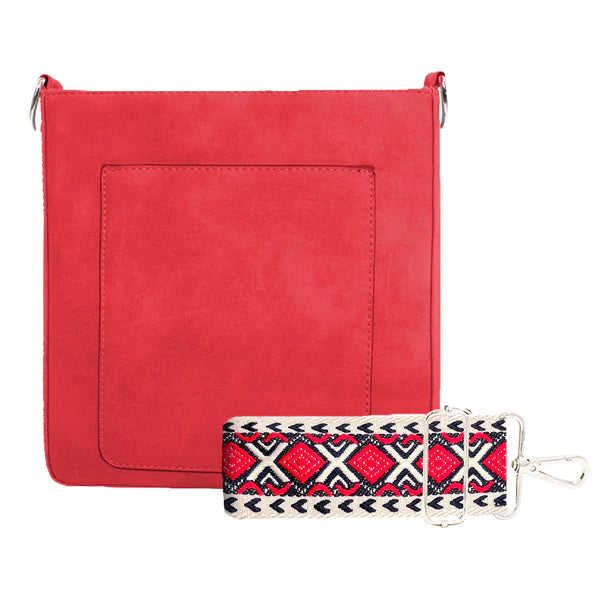 Fire Red Suede Ashley Crossbody