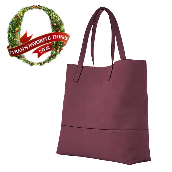 The Taylor Tote-Merlot Suede