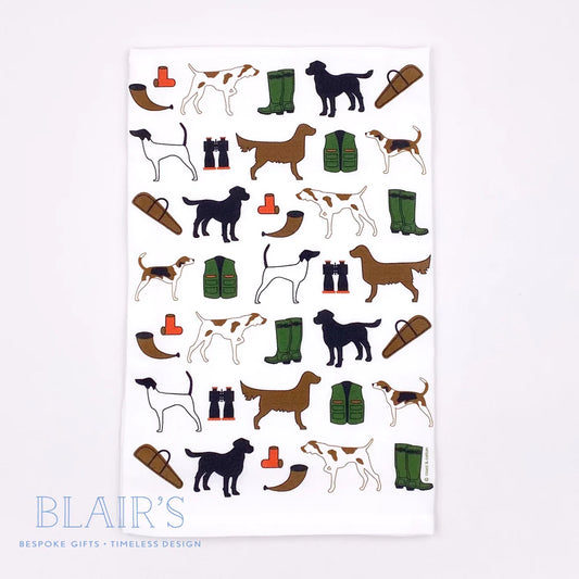 Hunting dogs tea towels/hand towel