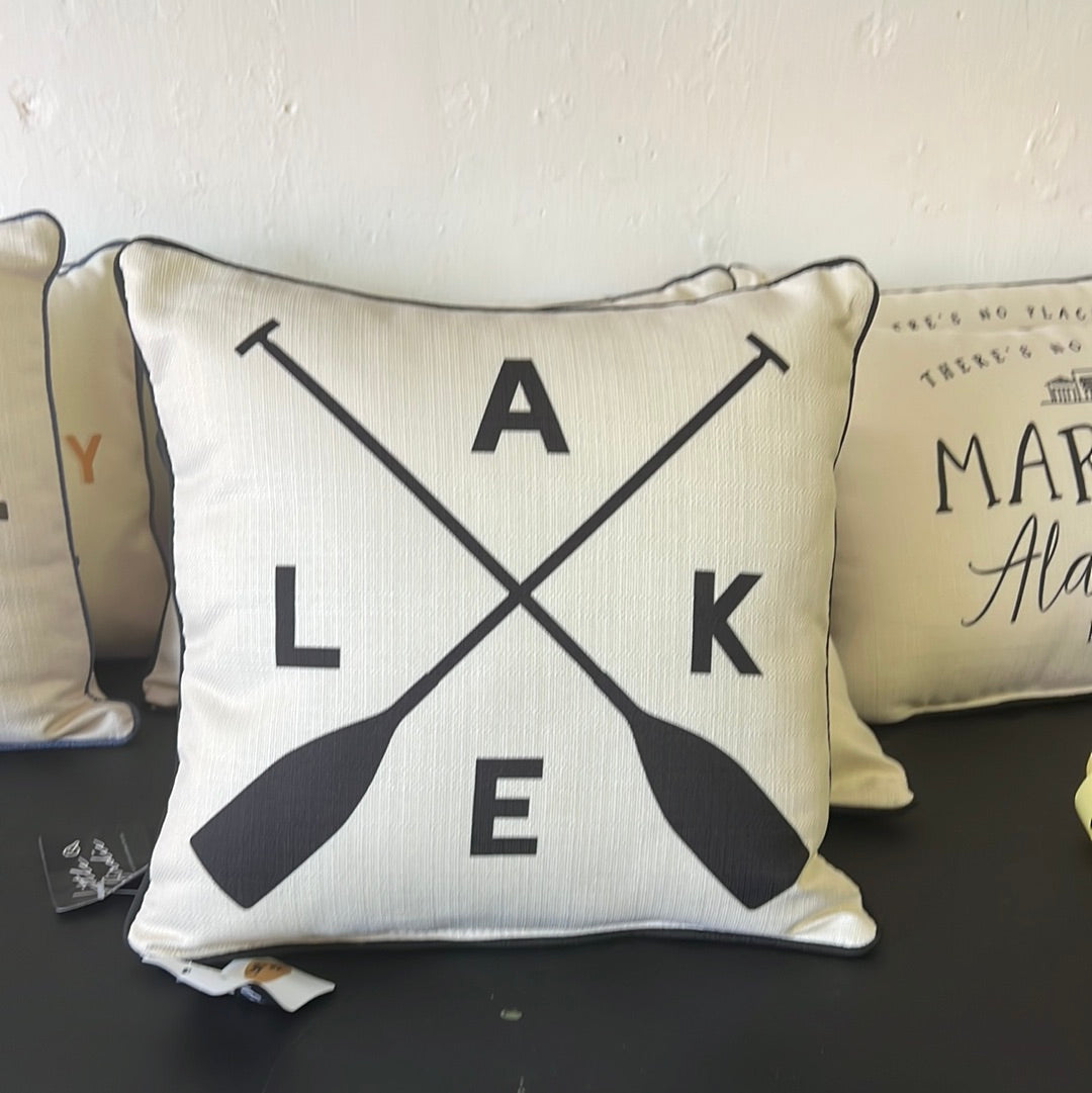 Little Birdie-Lake Crossed Oars Pillow