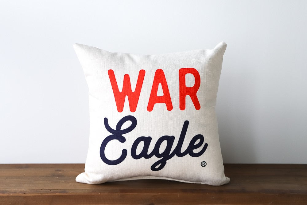 War Eagle Heritage Pillow Navy Piping