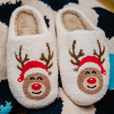 Reindeer Red Nose Slippers L/XL