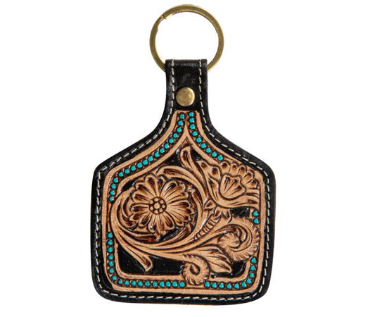 Country Road Hand-Tooled Key Fob