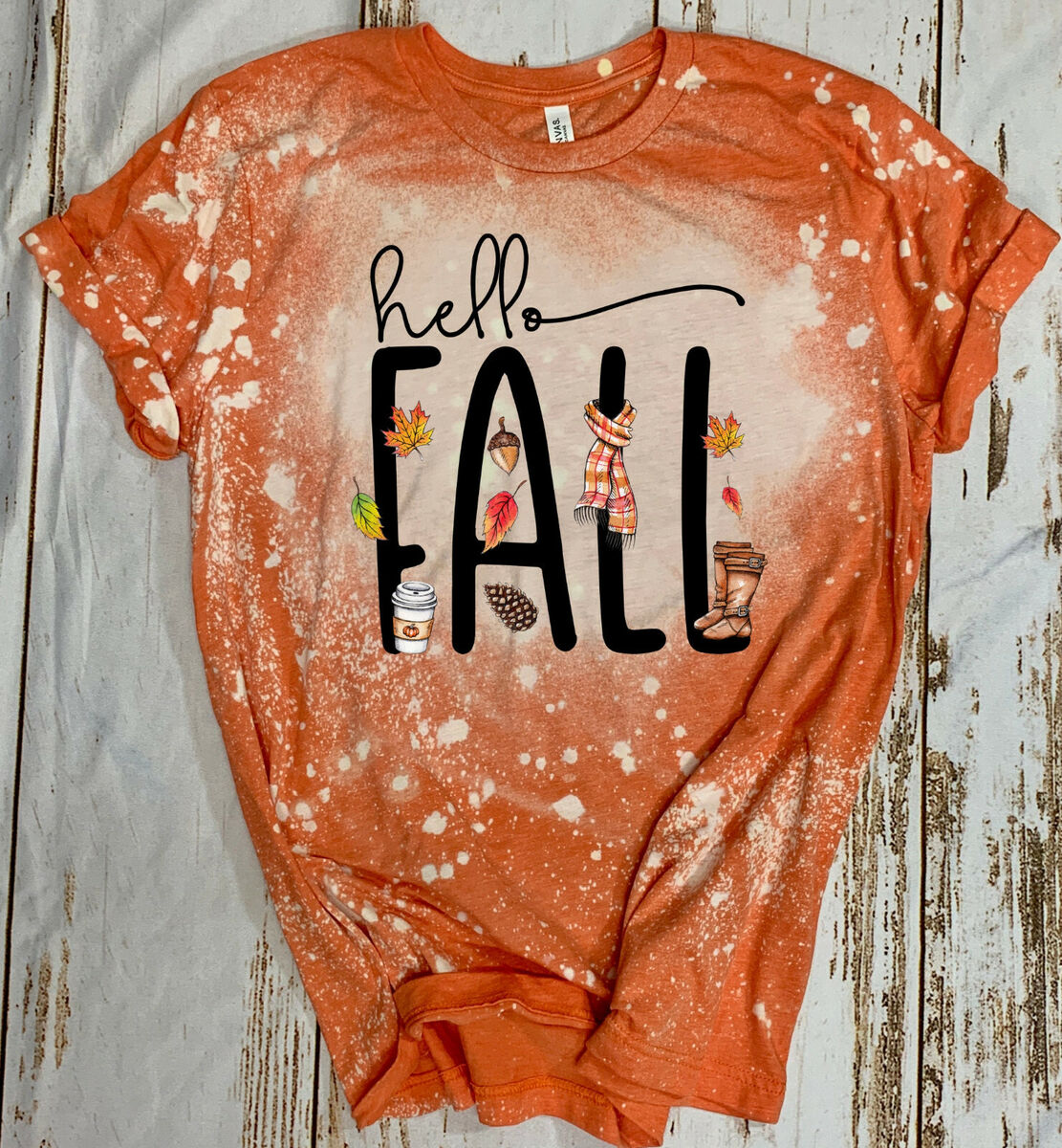 Hello Fall Bleached T-Shirt