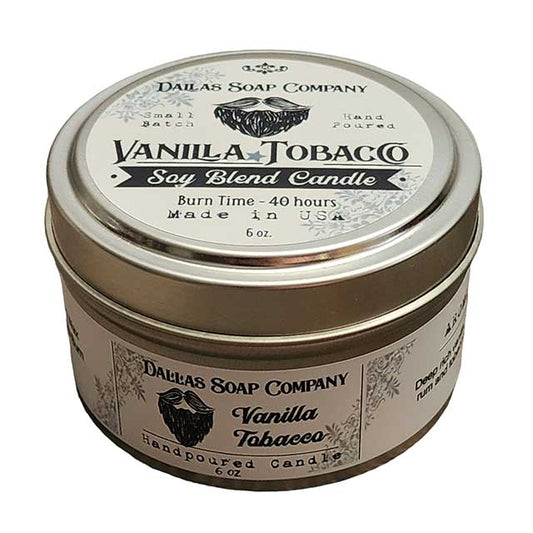 Vanilla Tobacco Soy Blend Candle - 6 oz Tin